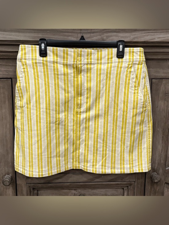 LOFT Dresses & Skirts - NWT Women’s LOFT Bright Yellow/White Striped Casual Skirt (14)